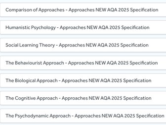 ALL Lessons - Approaches NEW AQA 2025 Specification