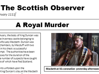 Macbeth: King Duncan's Murder - Newspaper Report