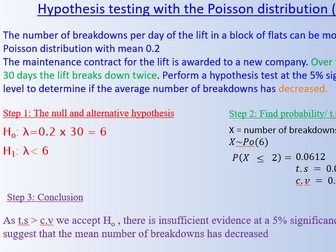 A level statistics: Poisson distribution