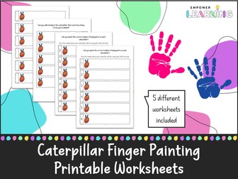 Hungry Caterpillar Finger Painting Numbers to 10, Maths/Art in Early Years