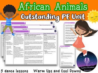 KS1 PE African Animal Dance Unit - 4 Outstanding Lessons