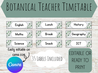 BOTANICAL visual timetable