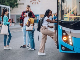 How should we interact with strangers on the bus?