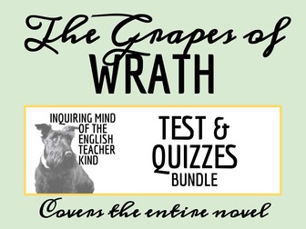 The Grapes of Wrath Test and Quizzes Bundle