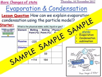 evaporation and condensation Activate 5.1.5 KS3 lesson 2017