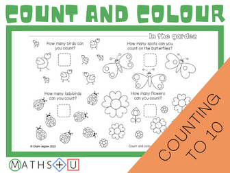 Count and Colour Worksheet In the Garden
