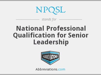 NPQSL 2016 Final Assessment linked to the requirements of the qualification framework