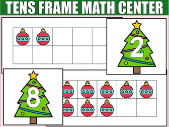 Christmas Preschool Math Center Counting to 10 with Ten Frames