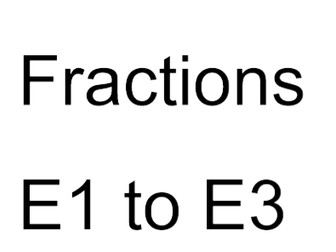 Fraction of an Amount E1 to E3 Functional Maths slides and worksheet (Set 9)