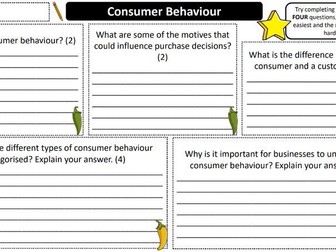 Consumer Behaviour - Worksheet