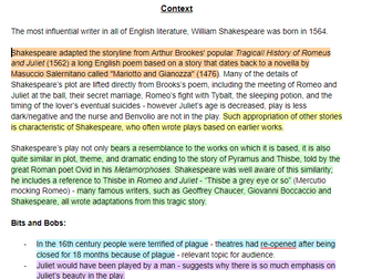 GCSE Romeo & Juliet: Context, Character Analysis, Major Themes