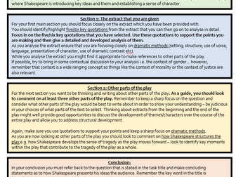 King Lear structure strip - Section A of Tragedy paper for AQA LITB