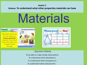 Science PPT Year 1 Materials lesson 1