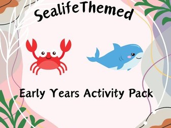 Sea life / Crab / Octopus / Fish /  Fine Motor / Numeracy Activity Pack - Morning Starters