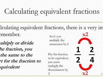 Year 5 Maths - Equivalent Fractions Powerpoint