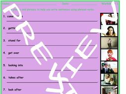Phrasal Verbs #1-3 Photo Worksheet Set
