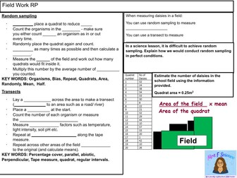 ECOLOGY FIELD WORK REQUIRED PRACTICAL WORKSHEET