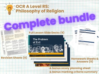 OCR A Level Religious Studies | Philosophy of Religion H573/01 | Complete Teaching & Revision Pack