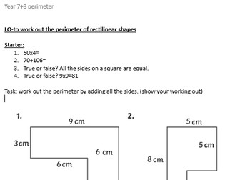 Perimeter-Measure sides, numbers on side