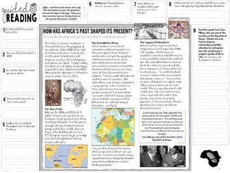 The Scramble for Africa Guided Reading Worksheet