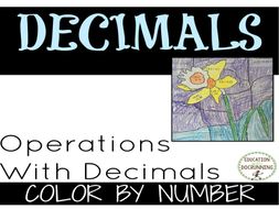 Operations with Decimals Color by Number Activity