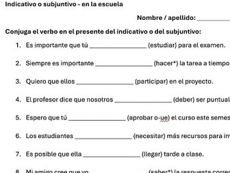 Indicativo o subjuntivo - educación / School Spanish indicativo or subjunctive