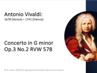 Teaching Activities for Vivaldi Concerto in G Minor (Cambridge A Level Music Set Work 2025/6)