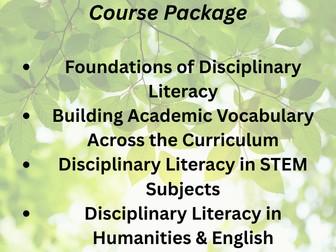 Reading & Literacy Across the Curriculum - CPD Bundle | 4 Courses on Disciplinary Literacy