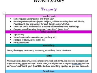 Homeschooling activity - Tea party (2.5-4yo)