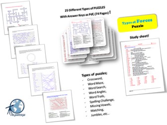 Forces – (Type of Forces) – PUZZLES + Answer Keys