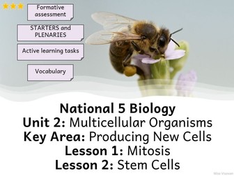National 5 Biology: Producing New Cells (Mitosis & Stem Cells)