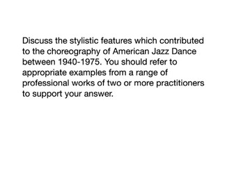 AQA A level Dance 25 marker- American Jazz Dance-Top band