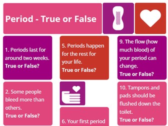 Periods, fact or fiction - true or false quiz