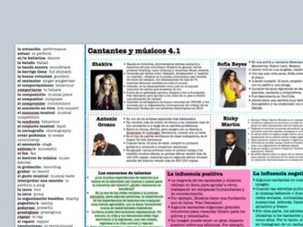 AQA A Level Spanish 4.1 Revision Notes: Cantantes y músicos