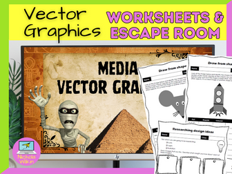 Vector Graphics Escape Room and Worksheets Bundle