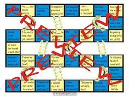 Past Simple Tense with Regular Verbs Chutes and Ladders Board Game