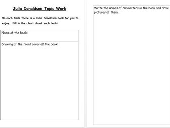 JULIA DONALDSON BOOK REVIEW TEMPLATE