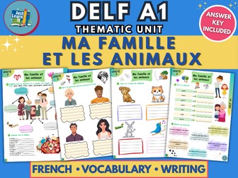DELF A1 French Family and Pets Worksheets