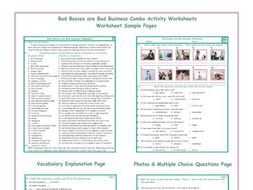 Bad Bosses are Bad Business Combo Activity Worksheets