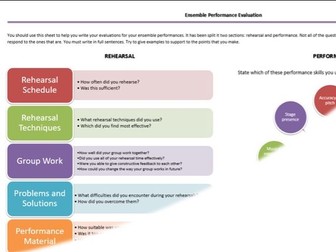 Music Performance Evaluation Writing Frame