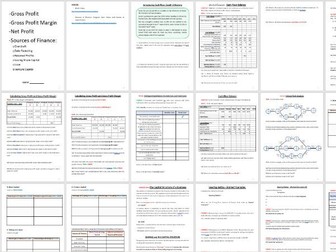 Finance Booklet (A-Level Business), incl. Cash Flow, Gross Profit, Net Profit,Sources of Finance,