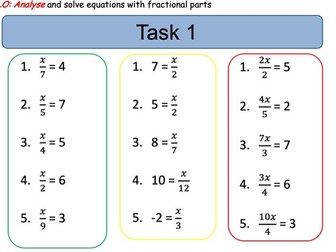 Solving Equations with fractions