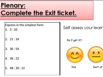 KS3 Maths - Simplifying ratio lesson