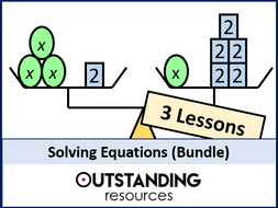 Solving Equations or Solving Linear Equations BUNDLE (3 lessons)