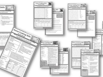 BTEC Home Cooking Skills lesson resources Set 2 - Worksheets, recipes