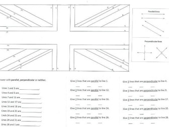 Parallel and perpendicular lines- Union Jack