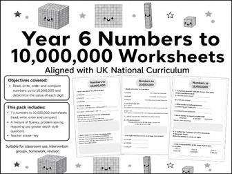 YEAR 6 PLACE VALUE - Numbers to 10,000,000