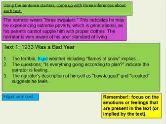 Inferences Practise - GCSE English Language