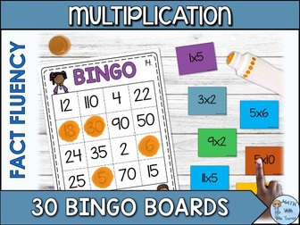 Multiplication Facts 4x4 Bingo | 2, 5, and 10 Facts