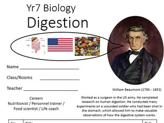 Digestion topic science KS3 10 lessons